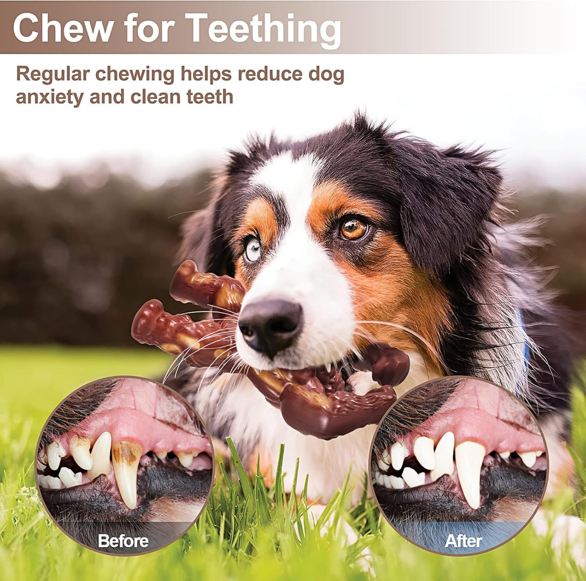 PETSTA Indestructible Dog Toys for Aggressive Chewers, Extreme Tough Toys for Large Dogs, Real Beef Flavored,  - view 5