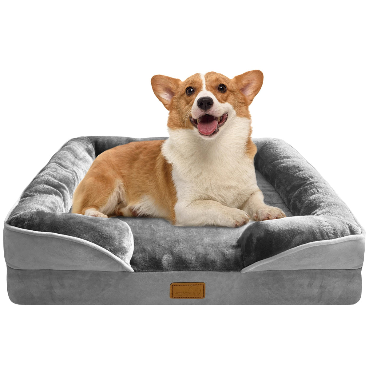 Orthopedic Dog Bed with Sides - Dog Sofa Beds for Medium Dogs, Supportive Foam Pet Couch Bed with Washable Rem