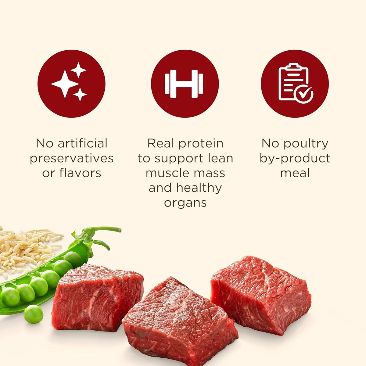 Nutrish Dry Dog Food, Real Beef, Pea & Brown Rice Recipe Whole Health Blend for Adult Dogs, 40 lb. Bag, Packag - view 5