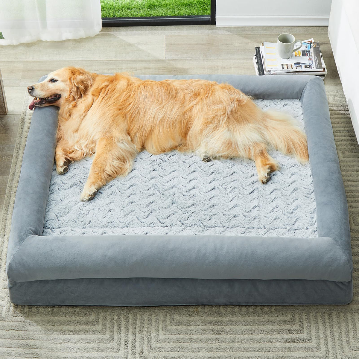 WNPETHOME XL Extra Large Dog Bed, Washable Dog Couch with Removable Waterproof Cover, Orthopedic Large Pet Sof