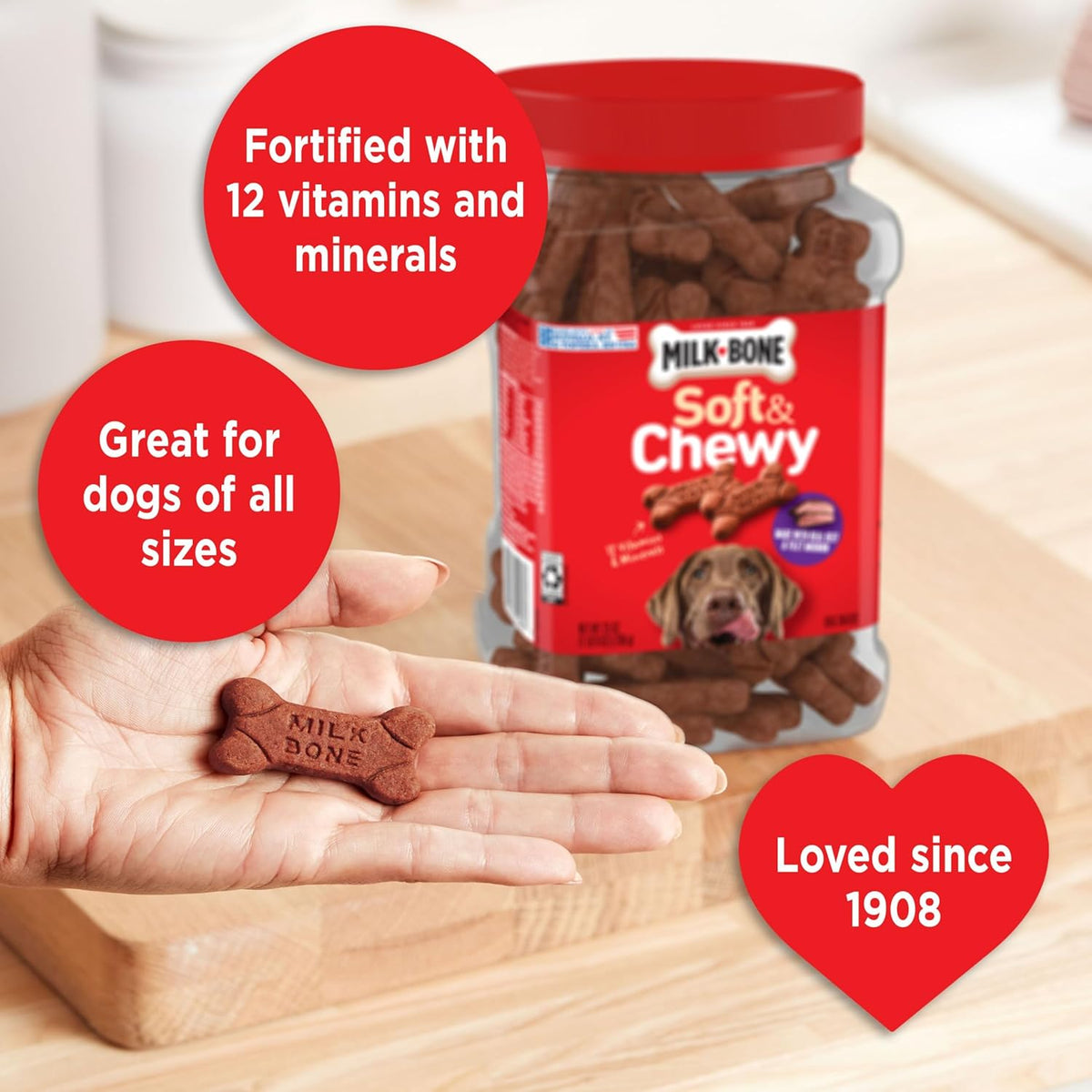 Milk-Bone Soft & Chewy Dog Treats, Beef & Filet Mignon Recipe, 25 Ounce - view 5