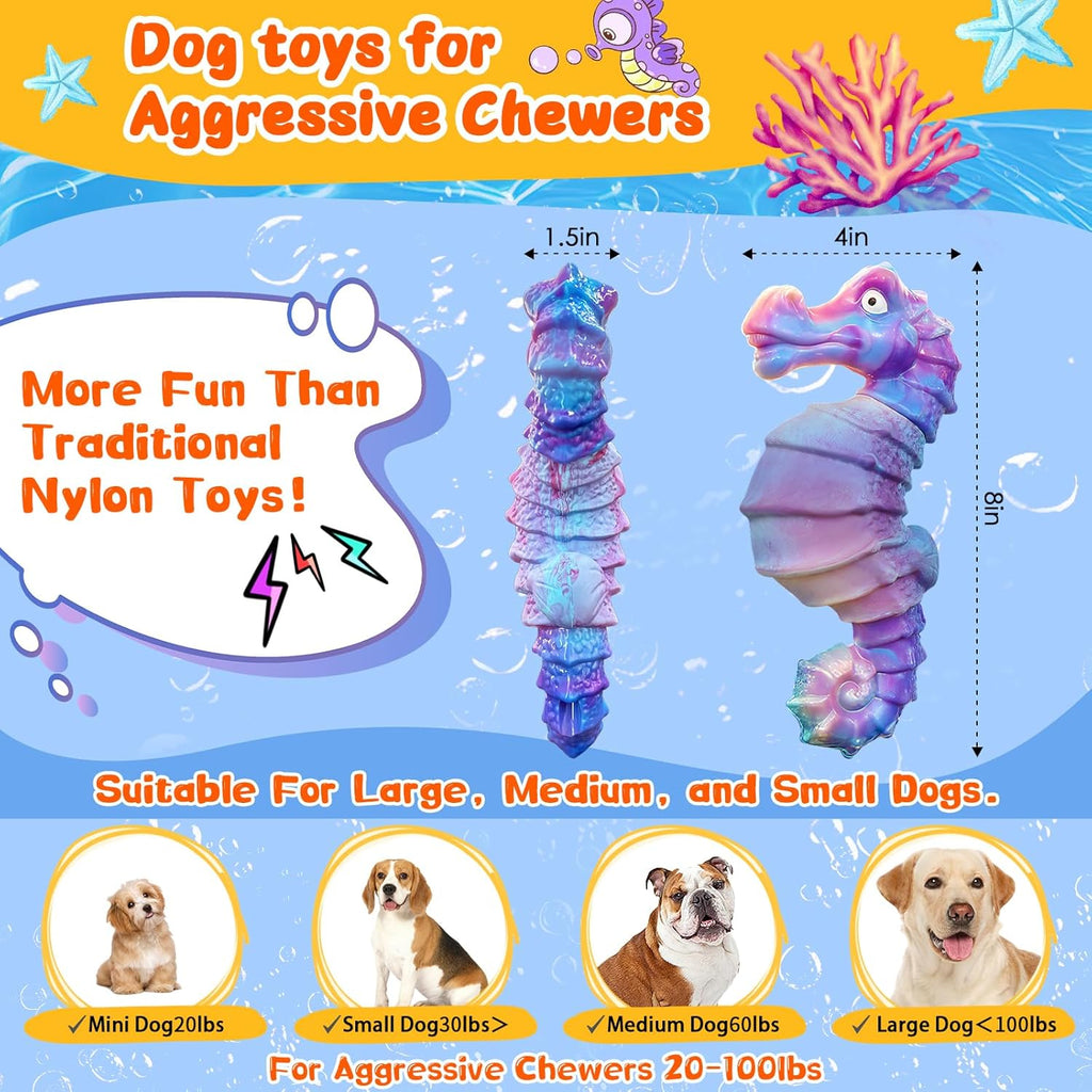 Jeefome Dog Chew Toys for Aggressive Chewers: Squeaky Dog Chew Toys for Large Dogs-Tough Indestructible Toys f - view 4