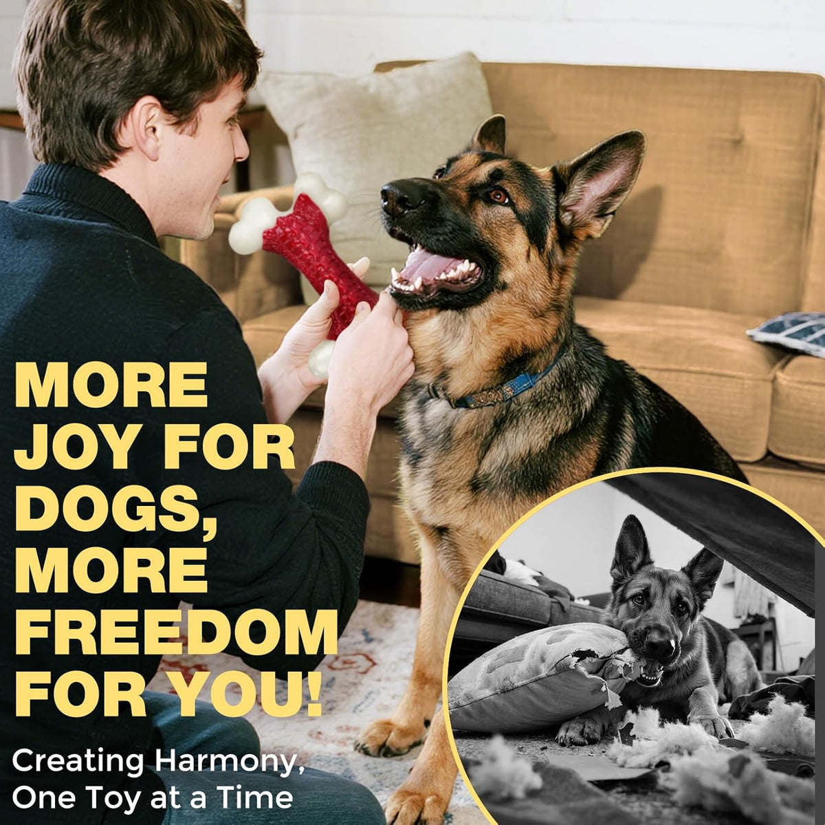 Tough Dog Toys, Toys for Aggressive Chewers Large Breed, Chew Dogs, Bone Toy Nylon Dogs Almost Indestructible - view 5