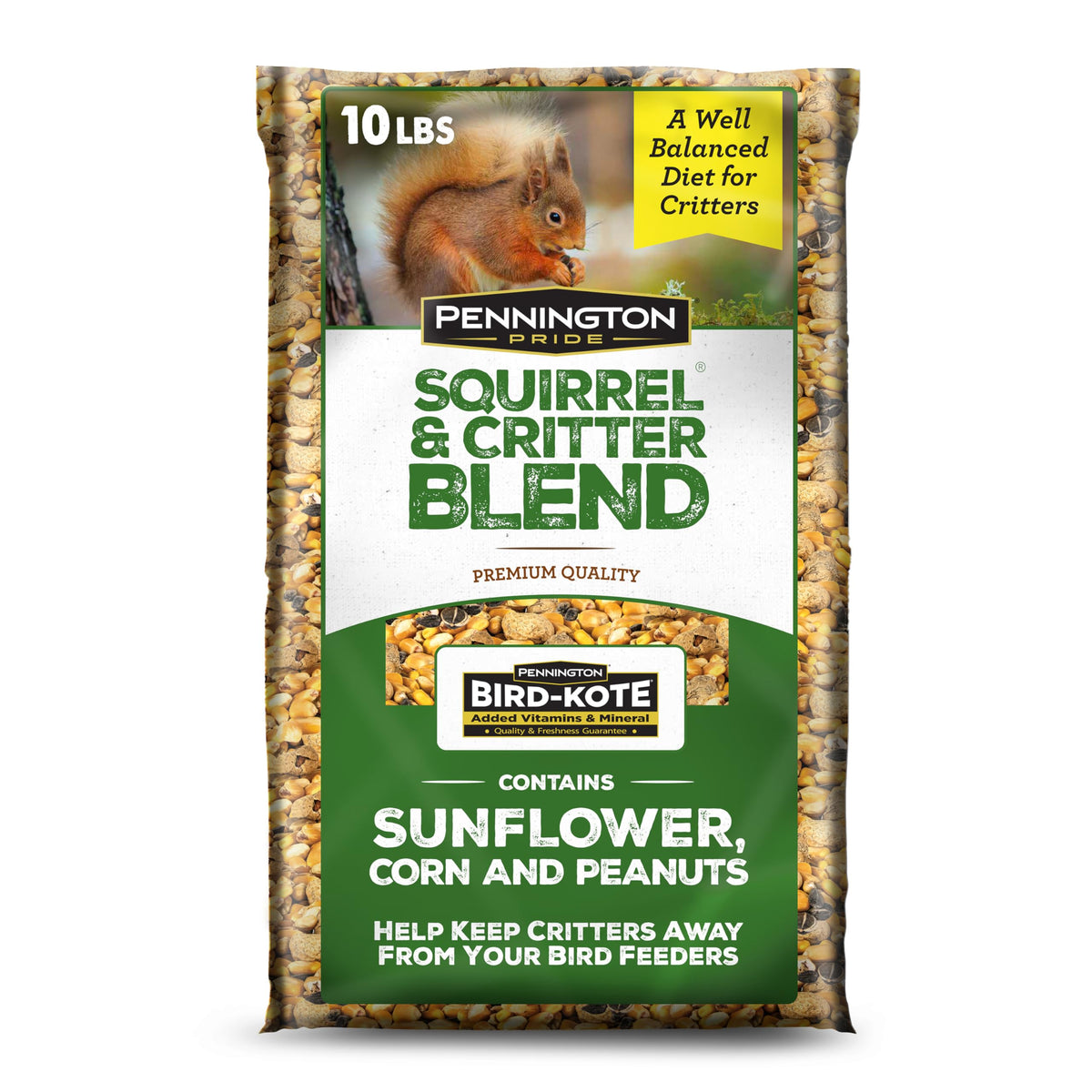 Pennington Pride Squirrel & Critter Blend, With Sunflower Seeds and Peanuts for Squirrels, Helps Keep Critters