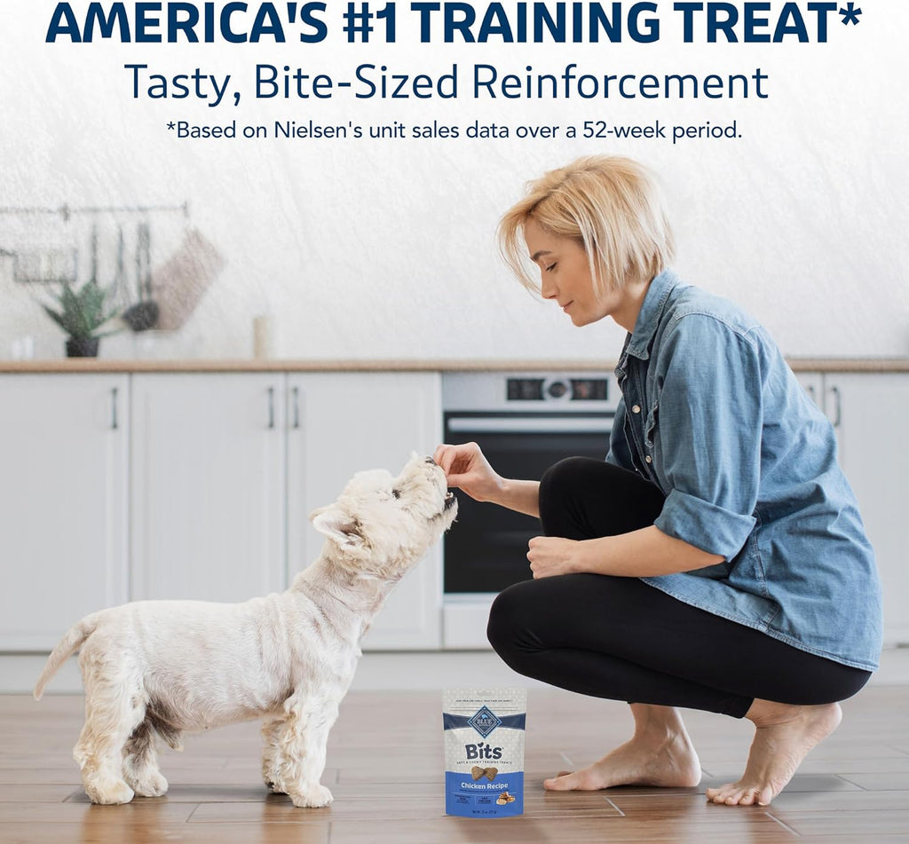Blue Buffalo Bits Soft Dog Treats for Training, Made with Natural Ingredients & Enhanced with DHA, Chicken Rec - view 4