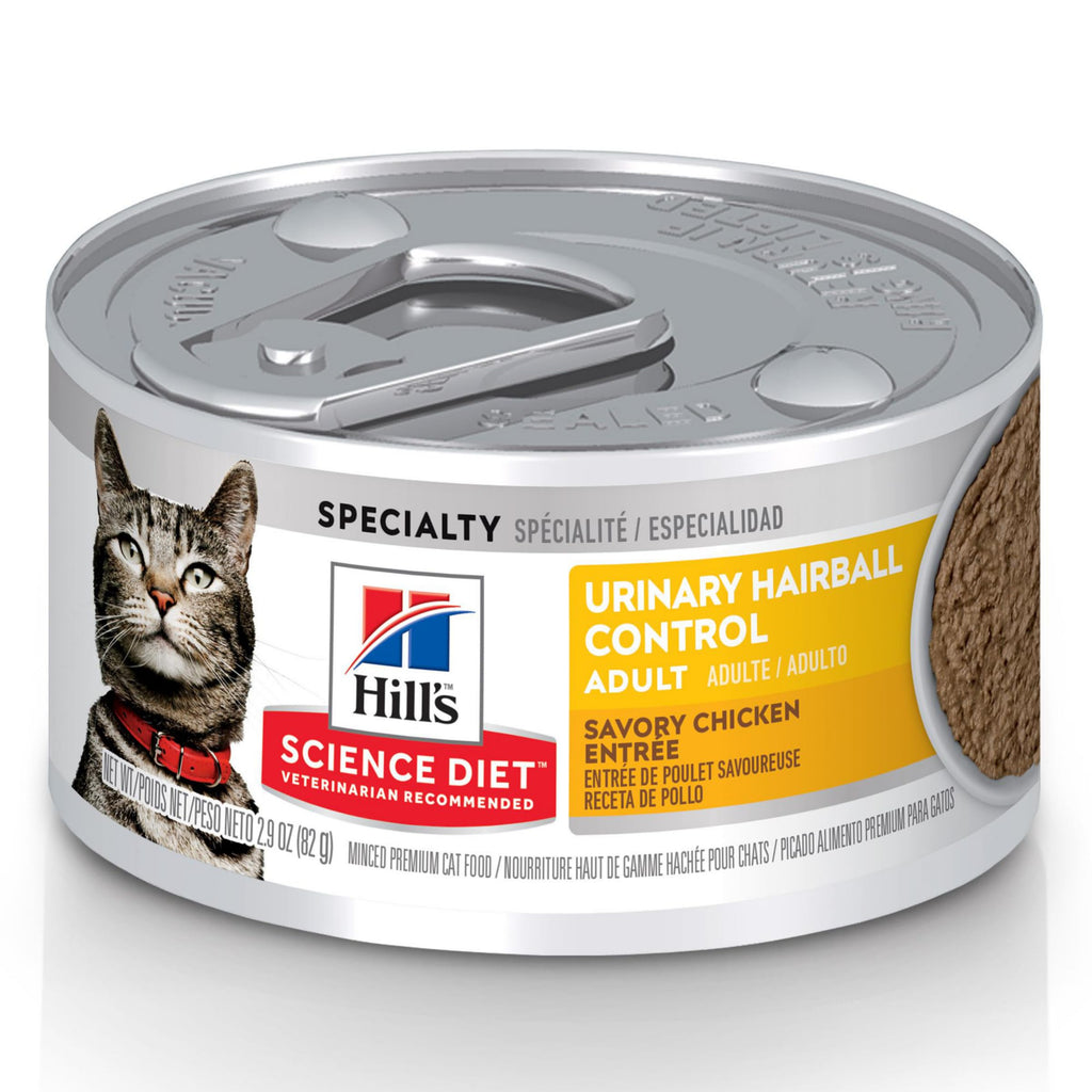Hill's Science Diet Urinary Hairball Control, Adult 1-6, Urinary Track Health & Hairball Control Support, Wet 