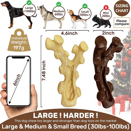 2 Pack Dog Chew Toys for Aggressive Chewers,Boredom and Stimulating Best Dog Toys for Medium/Large Breed,Tough - view 2