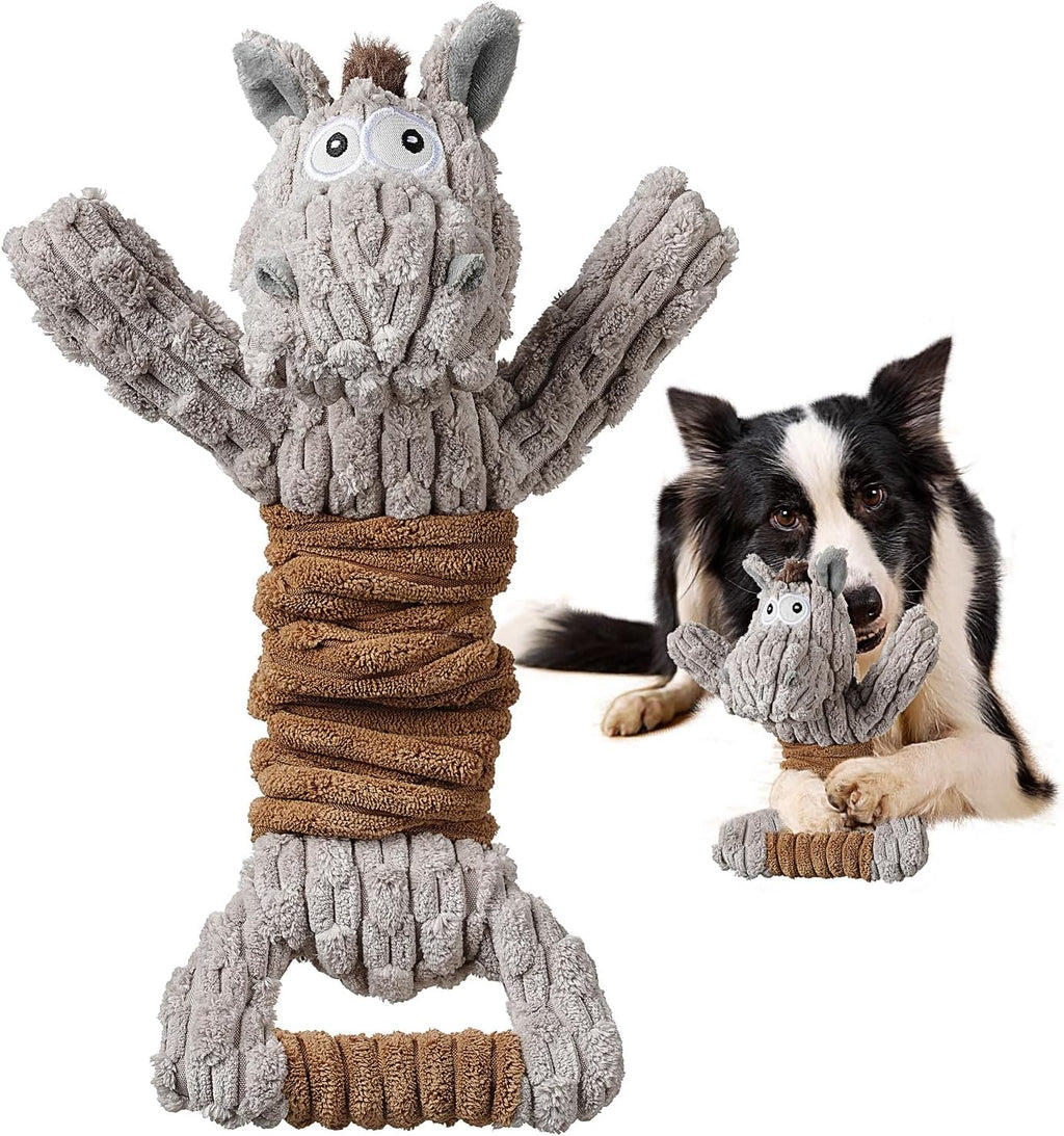Squeaky Dog Toy, Durable Dog Toy Large Breed, Tug of War Dogs Interactive Toy, Stuffed Plush Puppy Toys with C - view 2