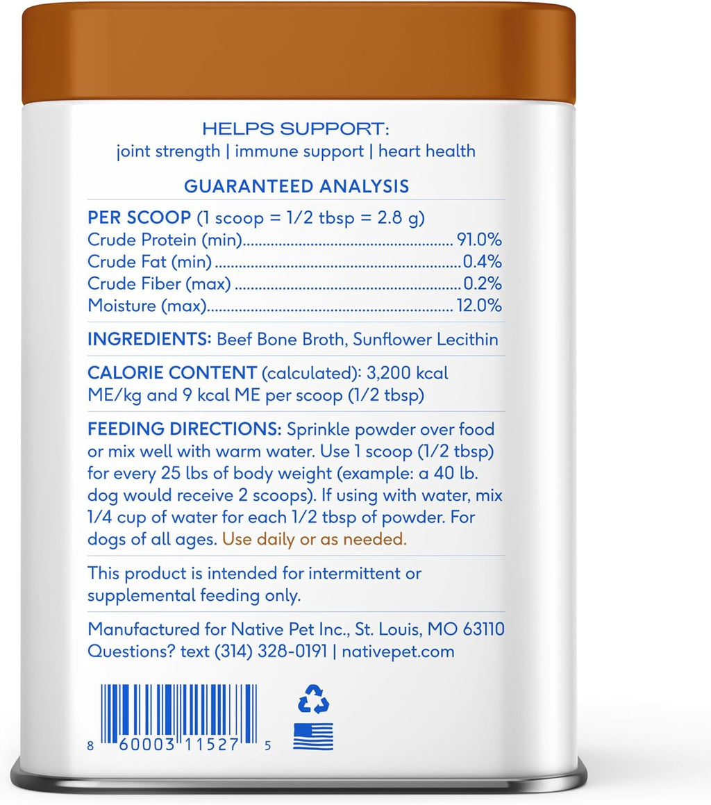 Native Pet Bone Broth for Dogs - Made with Real Beef Bone Broth, Dog Food Toppers for Picky Eaters - Provides  - view 8