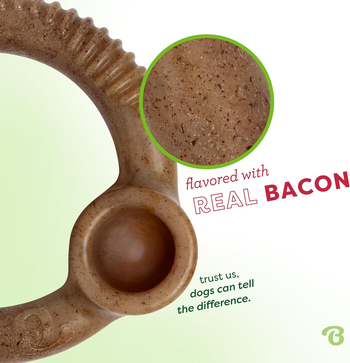 Benebone Ring Durable Dog Chew Toy for Aggressive Chewers, Real Bacon, Made in USA, Large - view 2