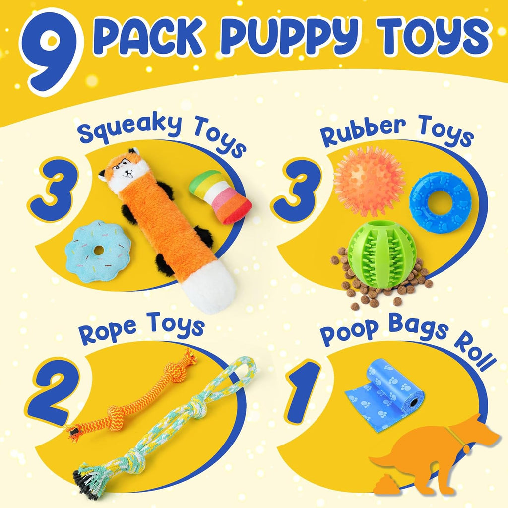 PatsFran Puppy Toys for Teething, 9 Pack Interactive Dog Toys for Small Dogs, Puppy Chew Toys for Boredom with - view 2