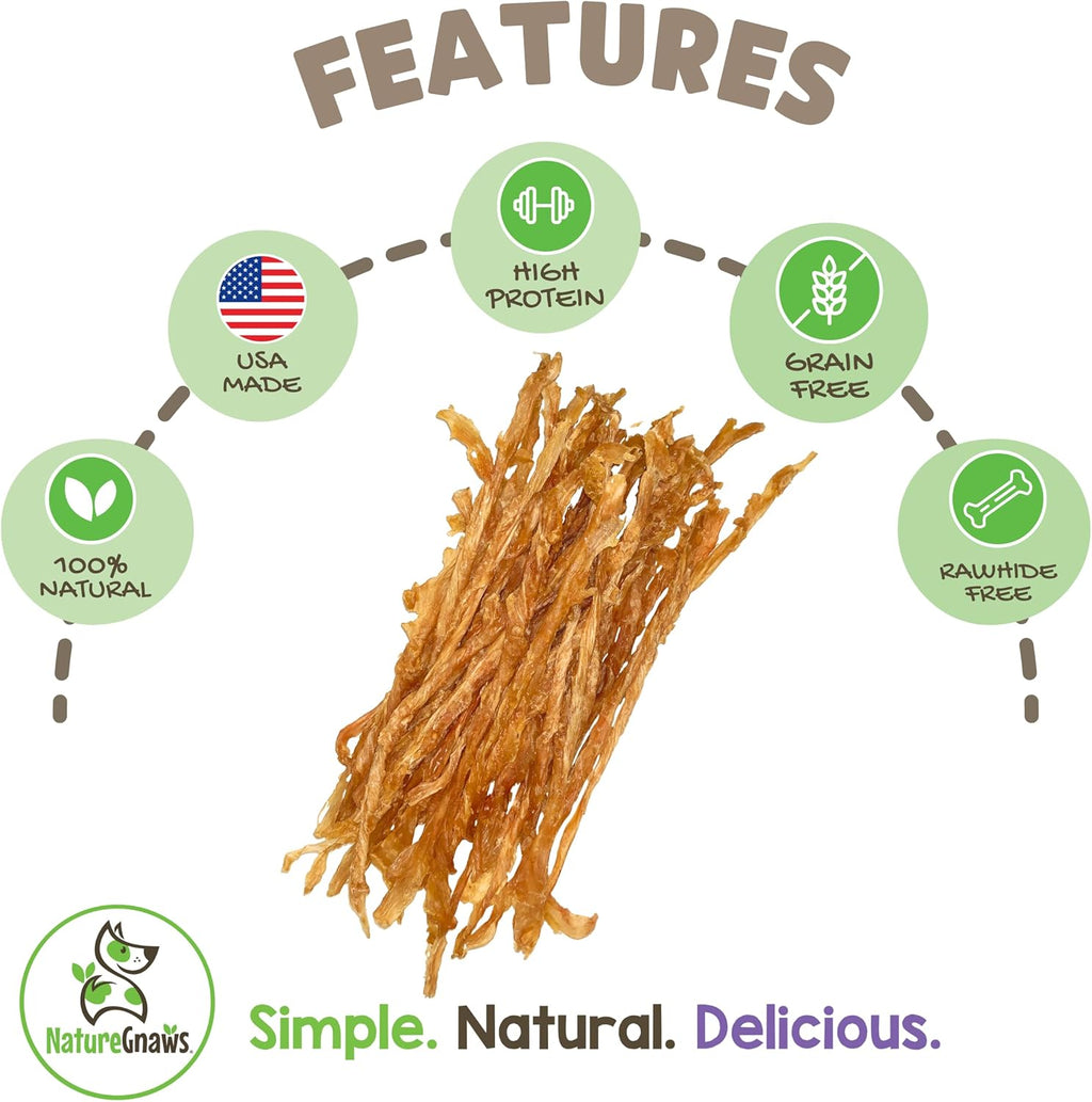 Nature Gnaws USA Turkey Tendons for Dogs (4oz) - Delicious Grain Free Reward Snack for Small, Medium & Large B - view 2