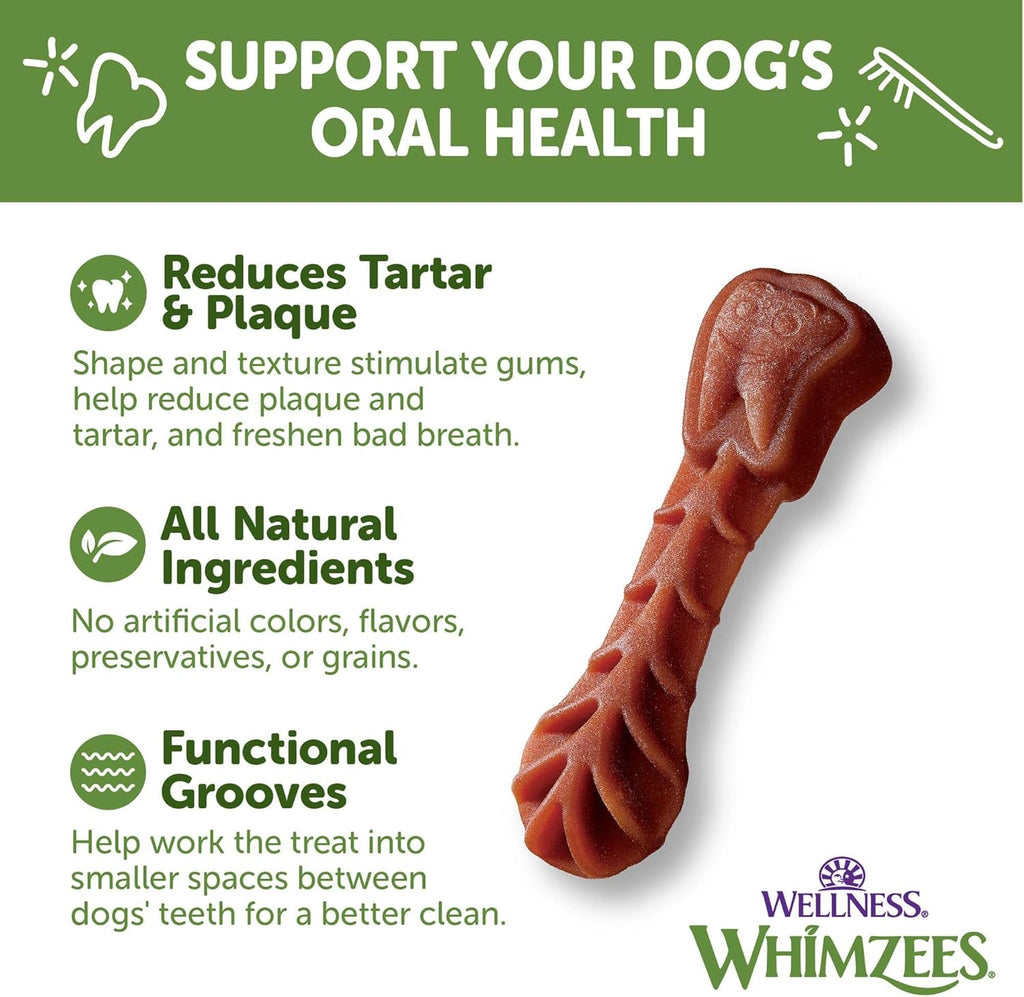 WHIMZEES Wellness Brushzees Dog Dental Treats, Natural Chews, Extra Small Size Stick, (48 Count) - view 5
