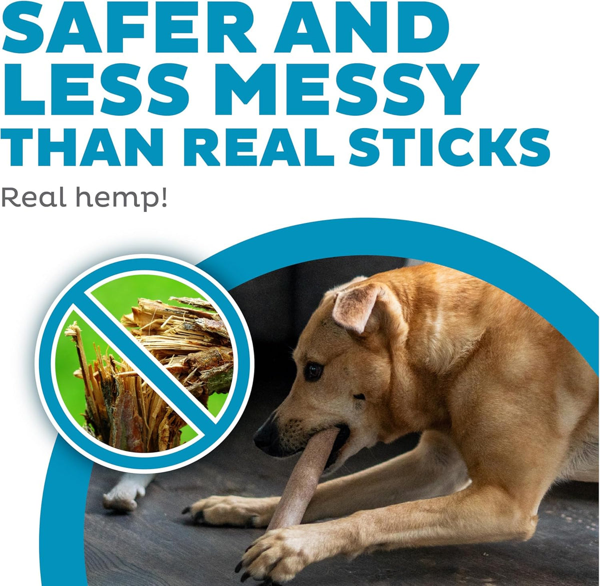 Pupstages by Petstages Dogwood Calming Dog Chew Toy – Real-Wood Blend, Moderate Chewers, Medium, 7.5", 2-Pack  - view 3