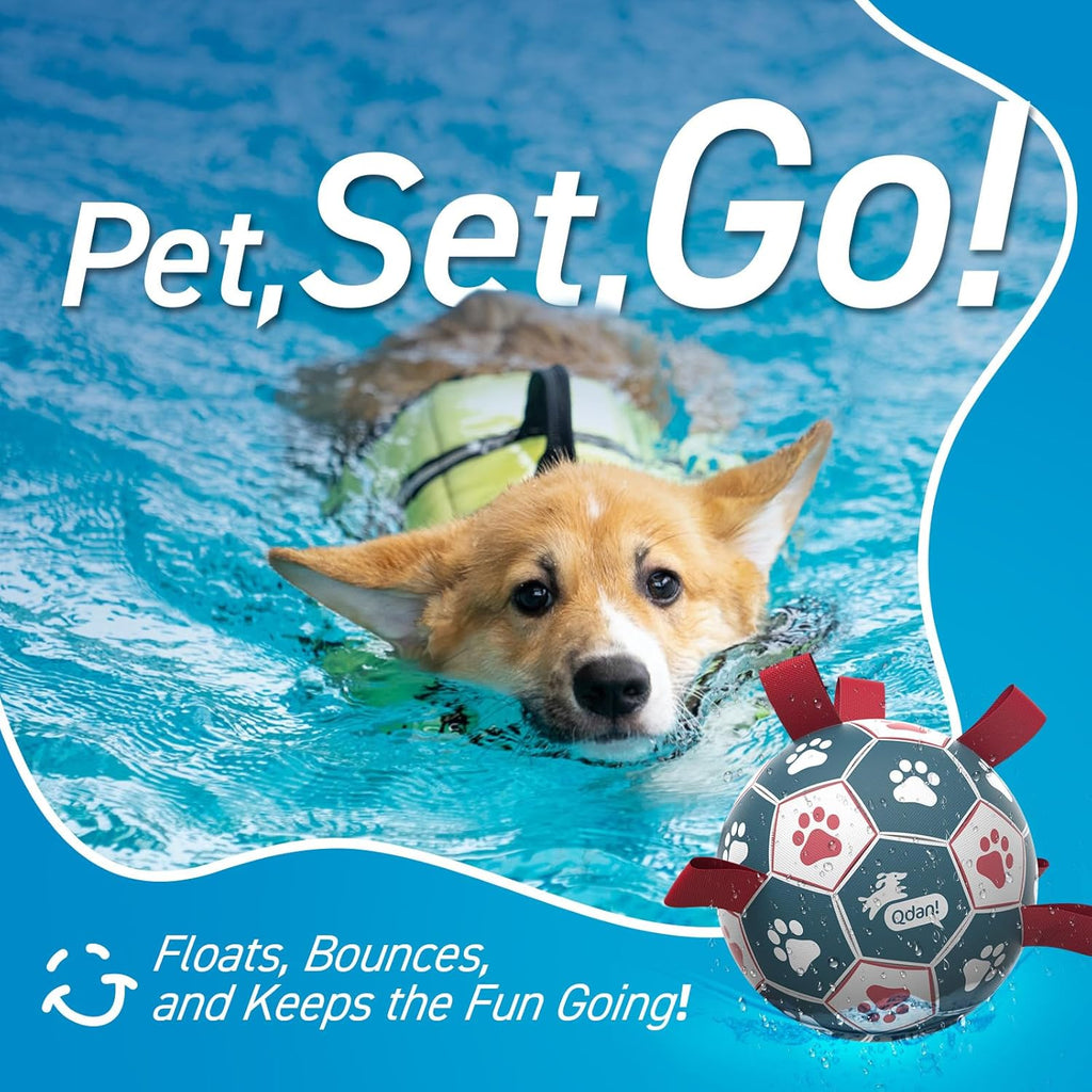 QDAN Dog Balls, World Cup Soccer Ball with Straps, Durable Herding Balls for Small Medium Pet, Puppy Birthday  - view 6