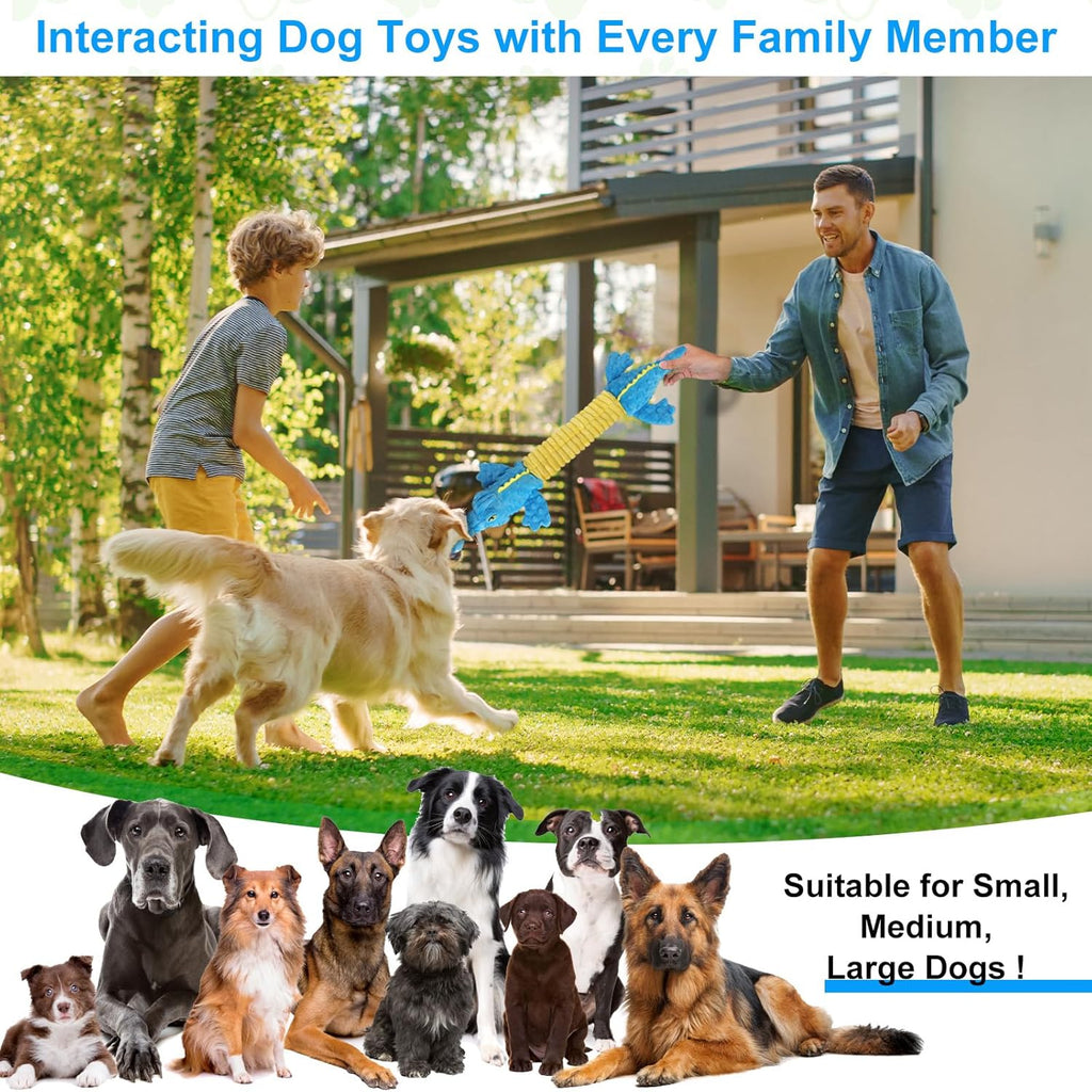 Homounter Dog Toys Cute Crocodile Squeaky Plush Pet Toy for Small to Large Breeds Interactive Chew Toy with Wh - view 4