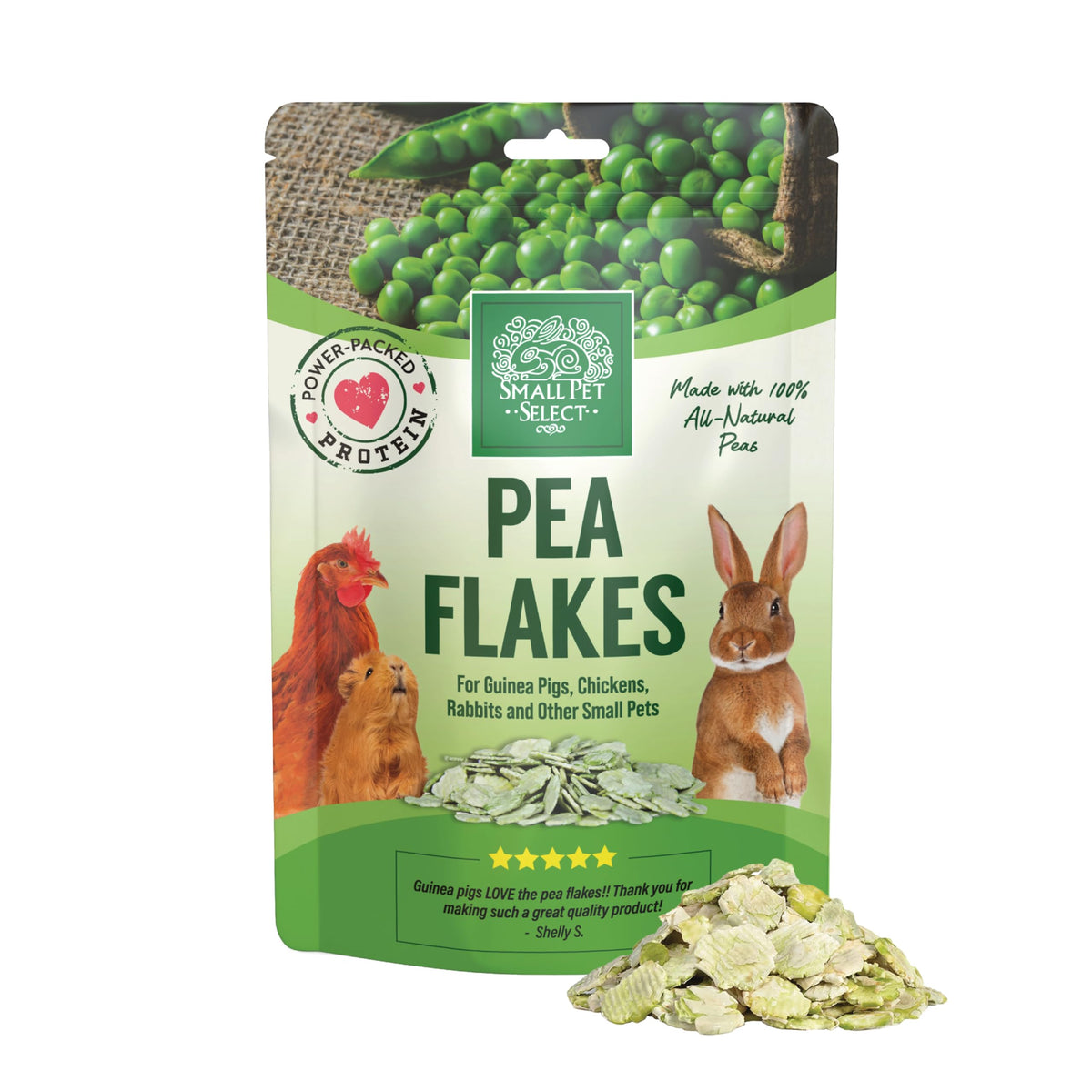 Small Pet Select - Pea Flakes, Treats for Rabbit Bunny, Guinea Pig, Chickens, Bunny, Hamster, and Other Small 