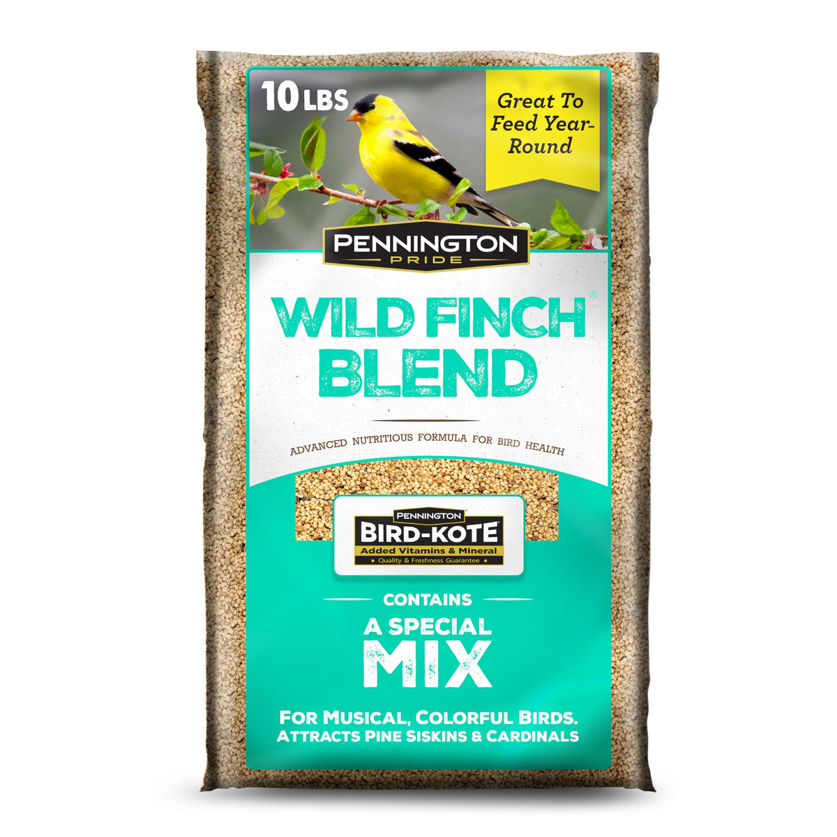 Pennington Pride Wild Finch Blend, Wild Bird Seed for Outside Feeders, Special Mix for a Variety of Musical & 