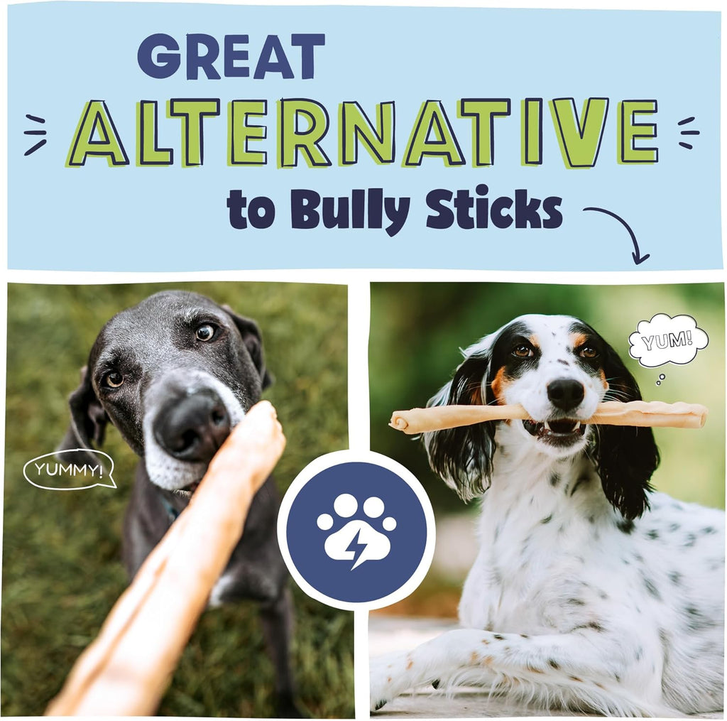 Pawstruck Natural Large 12" Beef Collagen Sticks for Dogs – Long-Lasting Rawhide Alternative, High Protein Tre - view 5