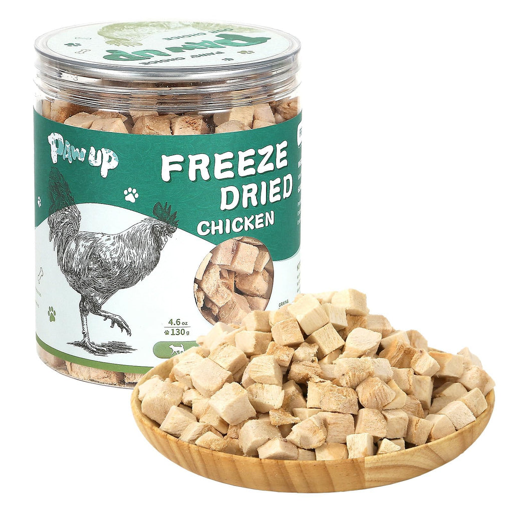 PAWUP Freeze Dried Chicken for Dogs Cats, High Protein Raw Dog Food Topper, Single Fresh Ingredient Treats, 4.