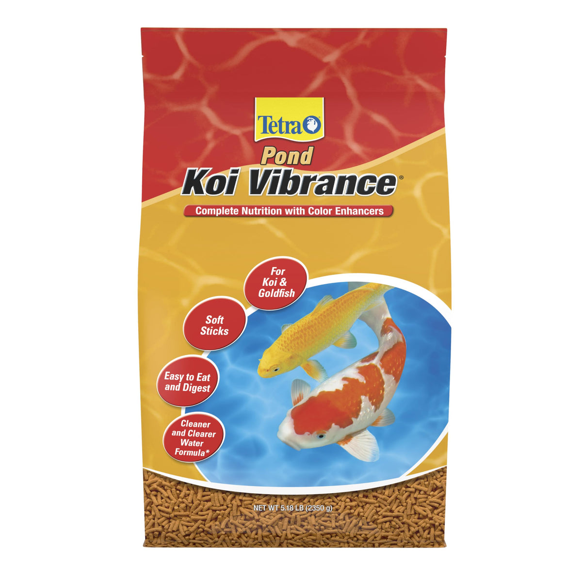 TetraPond Koi Vibrance, Soft Sticks, Easy to Digest Floating Pond Food, 5.18 lbs
