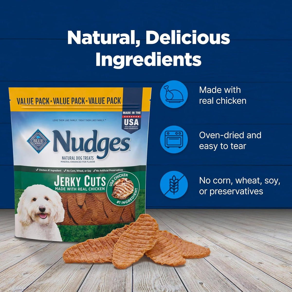 Blue Buffalo Nudges Jerky Cuts Natural Dog Treats Chicken - view 6