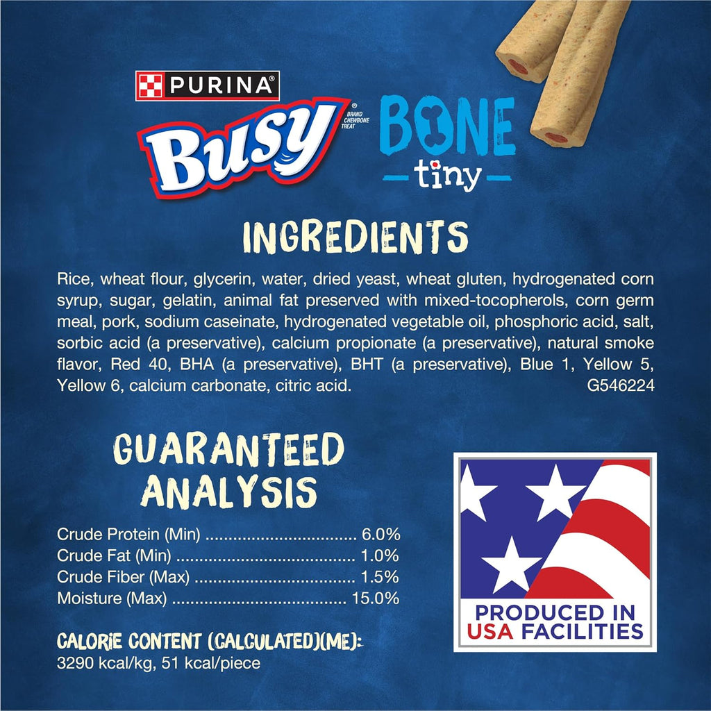 Purina Busy Bone Adult Toy Breed Dog Chew Bone Treats, Tiny - 60 ct. Pouch - view 6