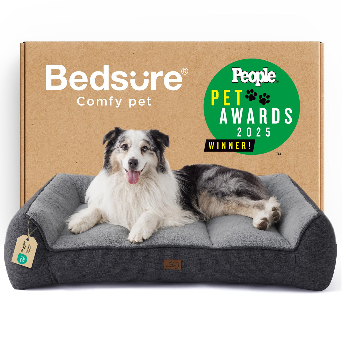 Bedsure SupportMax XL Orthopedic Dog Beds Large Sized Dog - Extra Thick Supportive Dogs Couch with Waterproof 