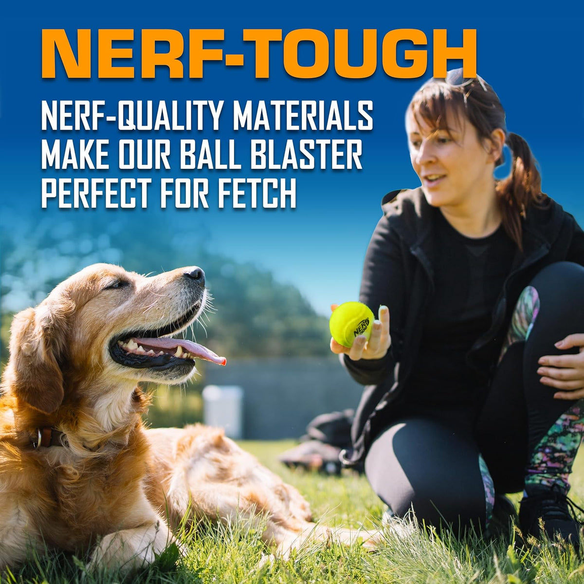 Nerf Dog Tennis Ball Blaster Dog Toy Gift Set, Tennis Ball Dog Fetch Toy Launches up to 50 ft, Dog Ball Throwe - view 4