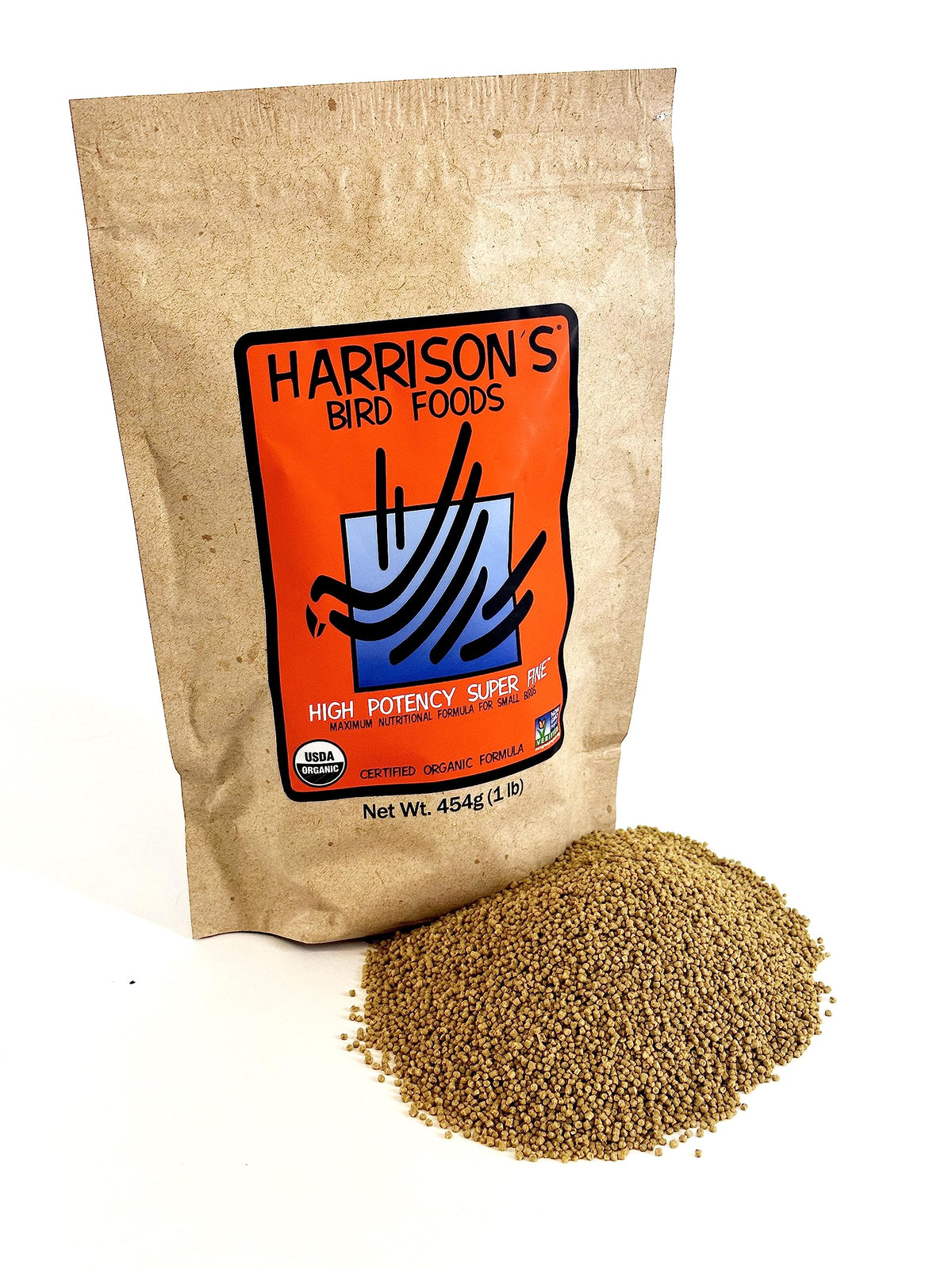 Harrison's Bird Foods High Potency Maximum Nutritional Formula for Small to Medium Birds, Certified Organic No