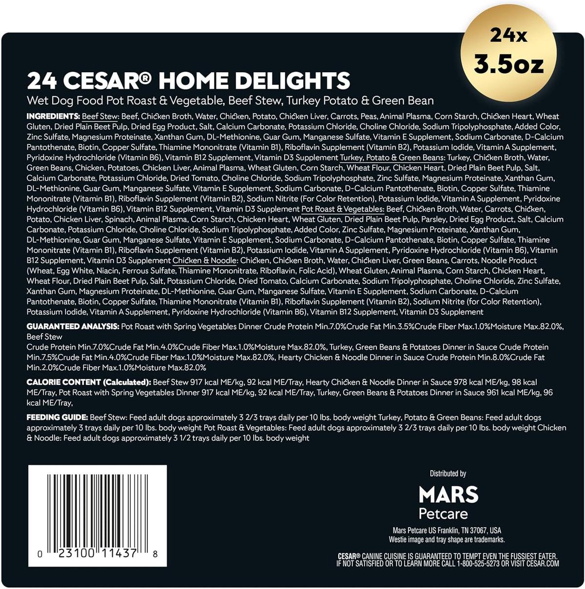 Cesar Home Delights Adult Wet Dog Food, Pot Roast with Spring Vegetables, Beef Stew, Turkey, Green Beans, & Po - view 3
