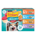 Purina Friskies Wet Cat Food Variety Pack, Tasty Treasures Filets (With Chicken and Tuna, With Chicken, and Wi