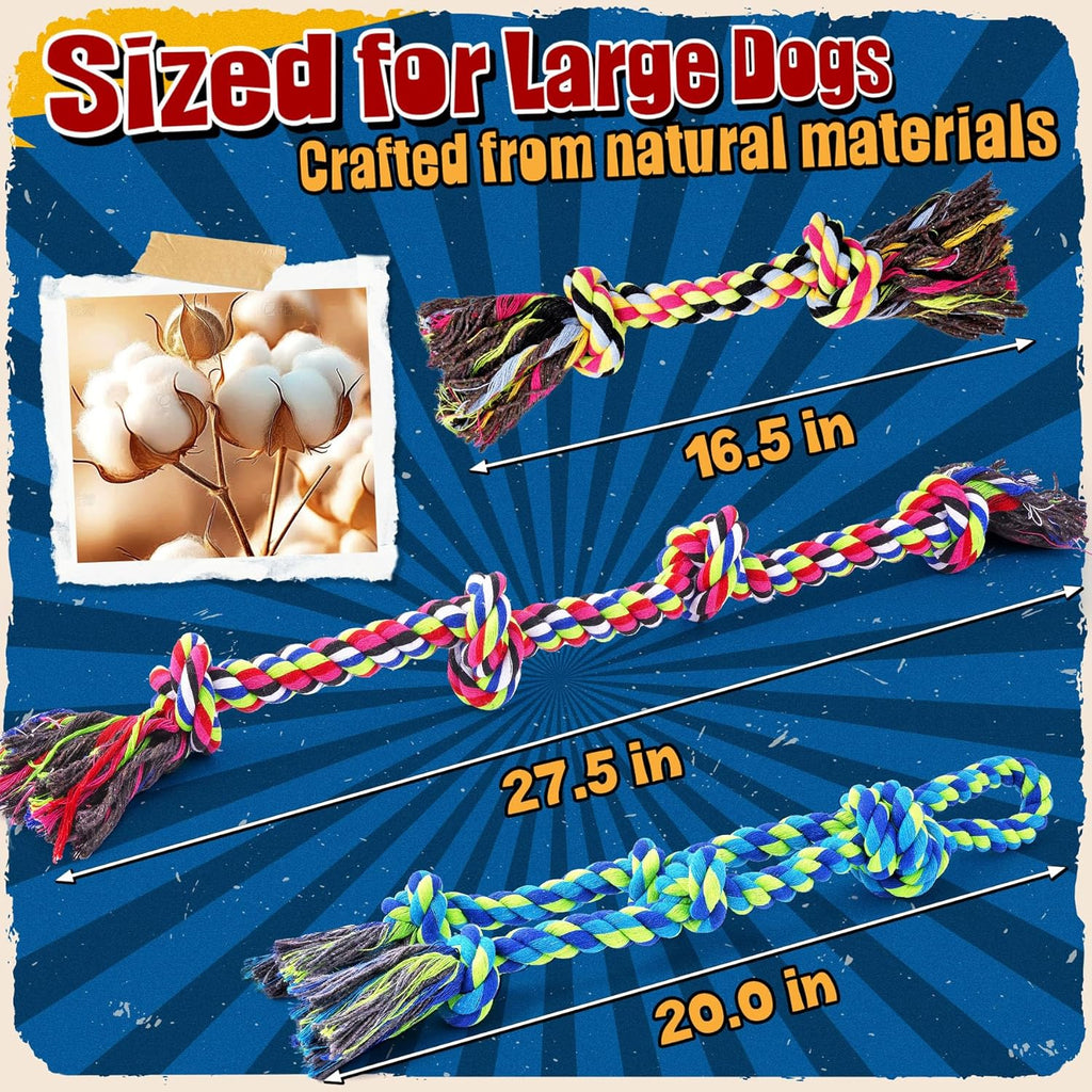 Forfon Tough & Strong Dog Toy for Aggressive Chewers – Tough Chew Toys for Large Dogs, Ideal for Tug-of-War &  - view 3