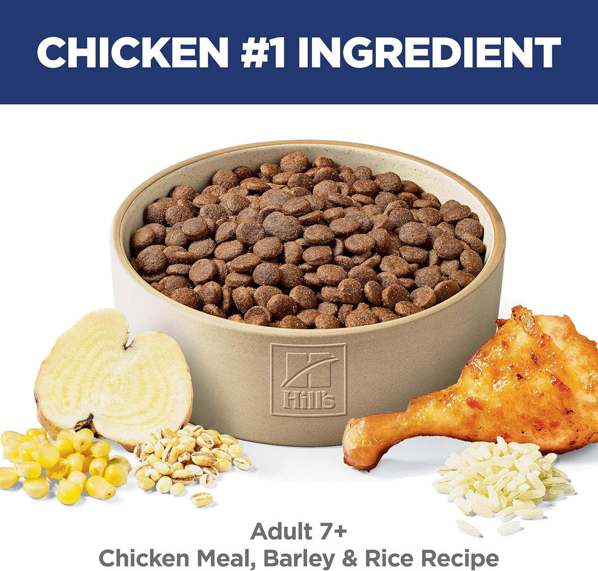 Hill's Science Diet Adult 7+, Senior Adult 7+ Premium Nutrition, Dry Dog Food, Chicken, Brown Rice, & Barley,  - view 3