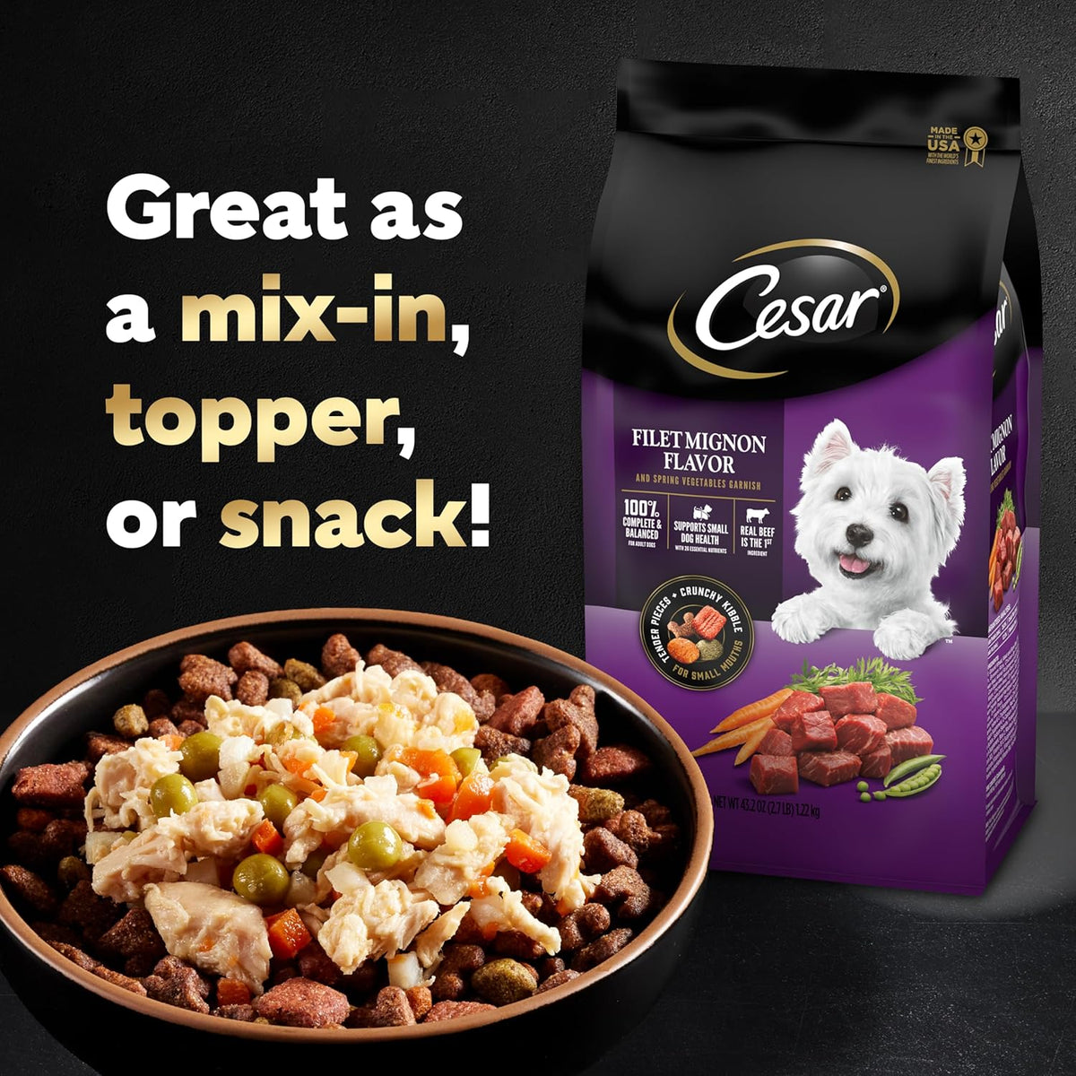 Cesar Simply Crafted Wet Dog Food Toppers for Dry Food, Chicken, Carrots, Potatoes & Peas and Chicken, Sweet P - view 6