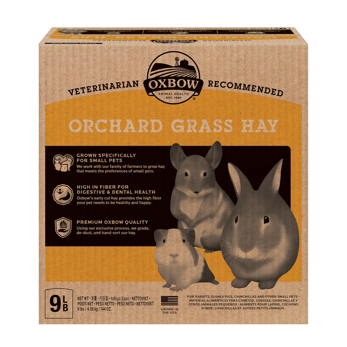 Oxbow Animal Health Orchard Grass, Guinea Pig Hay, Rabbit Hay, Small Pet Bunny Supplies, All Natural Grass for