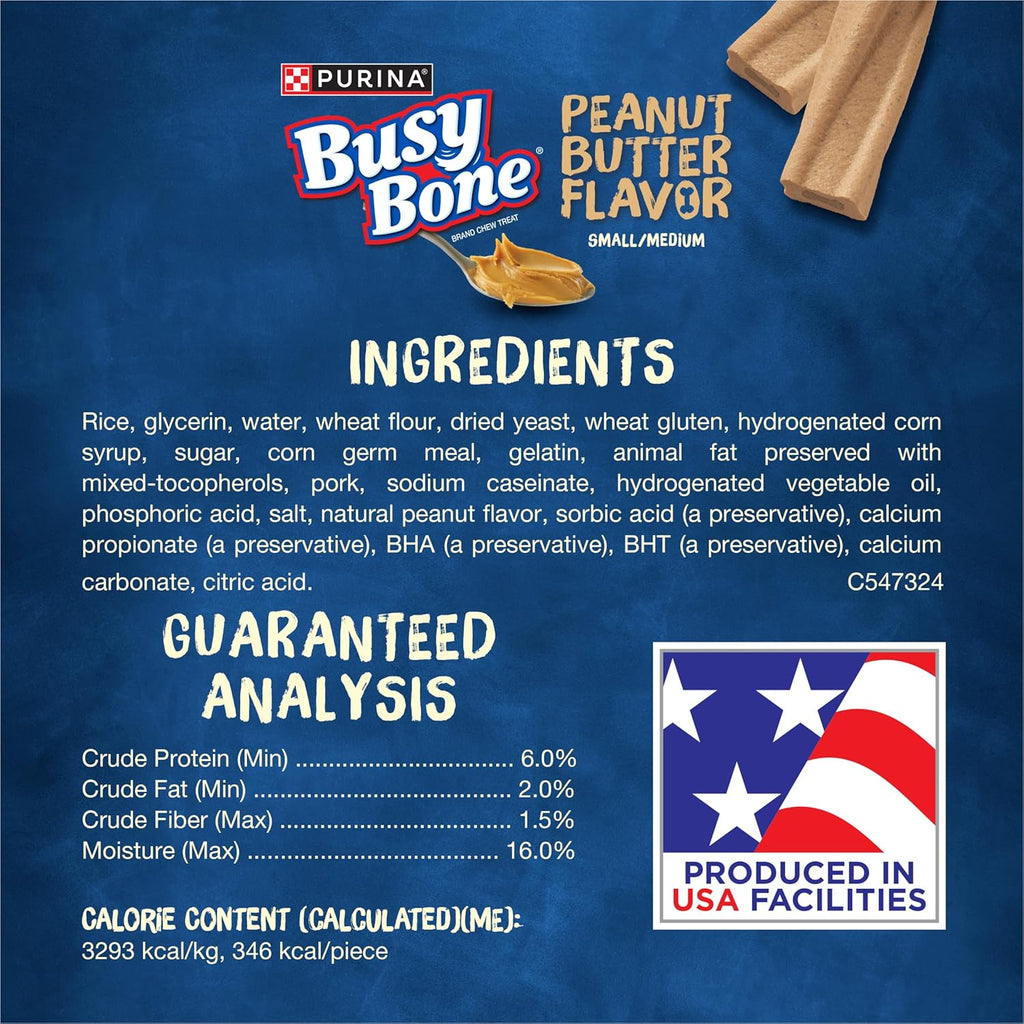 Purina Busy Bone Adult Dog Chew Bone Treats, Peanut Butter - 10 ct. Pouch - view 6