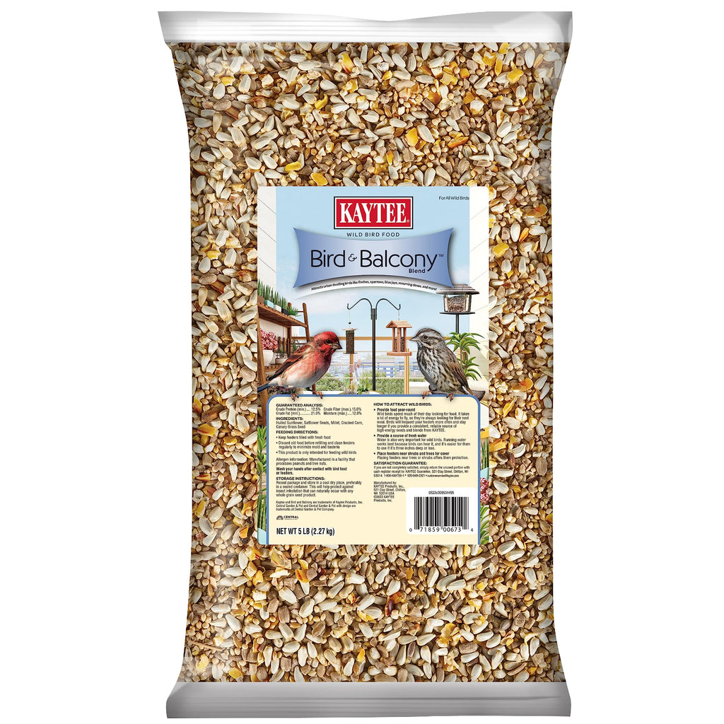 Kaytee Bird & Balcony Wild Bird Food No Mess Seed Blend for City Dwelling Birds Like Finches, Sparrows, Mourni