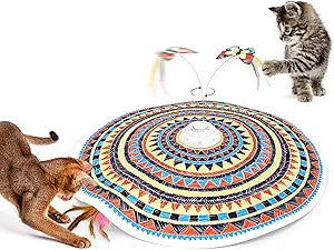 Potaroma Cat Toys Chargeable, 3in1 Hide and Seek, Automatic Interactive Fun, Fluttering Butterfly, Moving Feat